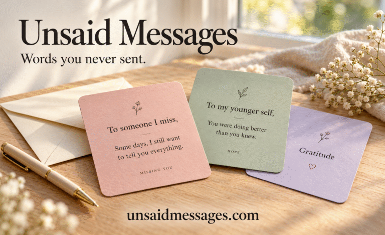 Unsaid Messages: A Place for Words You Never Sent Unsaid Messages